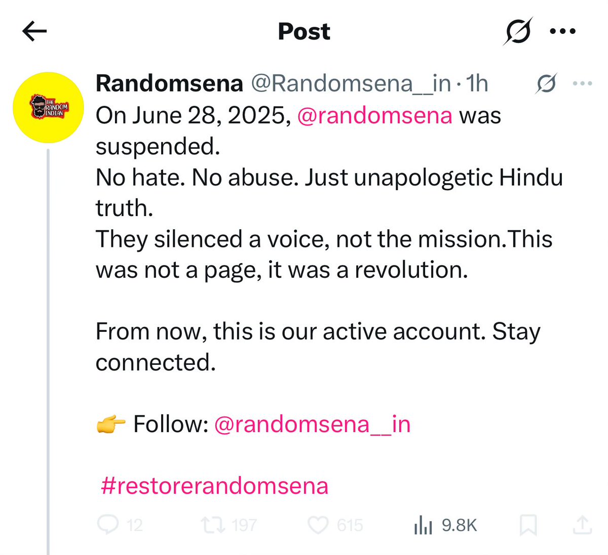 TeamSaath's tweet image. Why did you block us Bheekshek Anand? Are you scared?
This account of yours will also be suspended for breaking the rules of X.
@randomsena__in
#TeamSAATH🤝