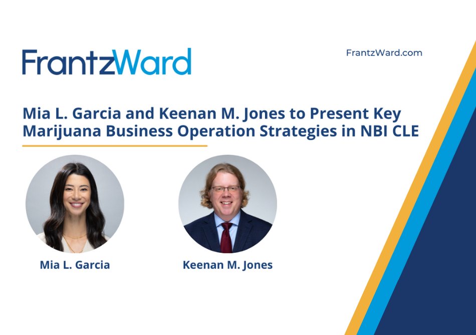 Mia Garcia and Keenan Jones will share key strategies to effectively own and operate marijuana businesses in Ohio on Thursday, July 17. The NBI CLE provides site security and zoning insights and considerations for trademarks, advertising, and marketing. hubs.la/Q03xlyL70