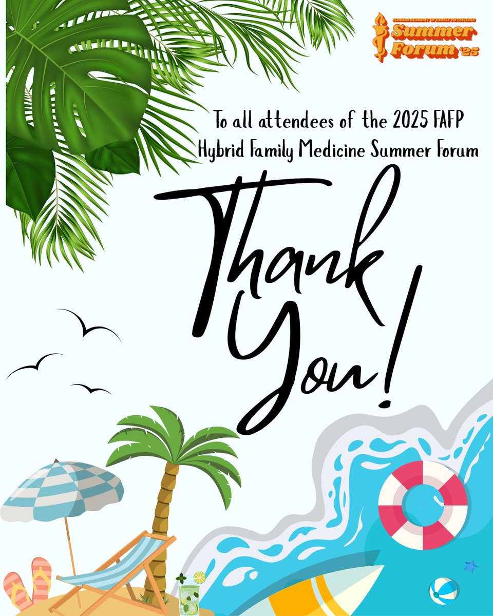 _FAFP's tweet image. Thank You 2025 Summer Forum Attendees!
Thank you to all 275+ attendees of the 2025 FAFP Hybrid Family Medicine Summer Forum, hosted from July 11-12 at The Sandestin Golf and Beach Resort!
Whether you participated in-person or virtually, we hope that the learning…