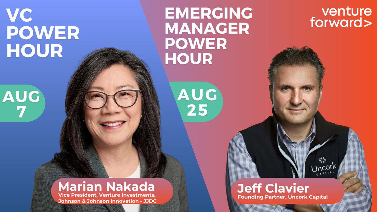 nvca's tweet image. Looking to accelerate your VC journey as an investor or emerging manager?
@VCForward's Power Hour series is back this August with two small-group, off-the-record sessions designed for mid-career investors and emerging managers.
◾ VC Power Hour
→ August 7 at 11:00 AM PT
→…