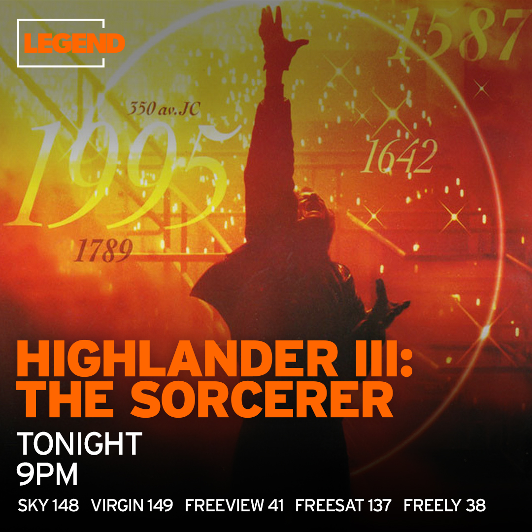 Legend__Channel's tweet image. Throughout time they have hunted each other fulfilling the prophecy, that there can be only one.
Immortal Connor MacLeod's (Christopher Lambert) life is shattered by the sudden reappearance of his arch-enemy Kane at 9pm, Highlander III: The Sorcerer.
@FreeviewTV 41, @freesat_tv…