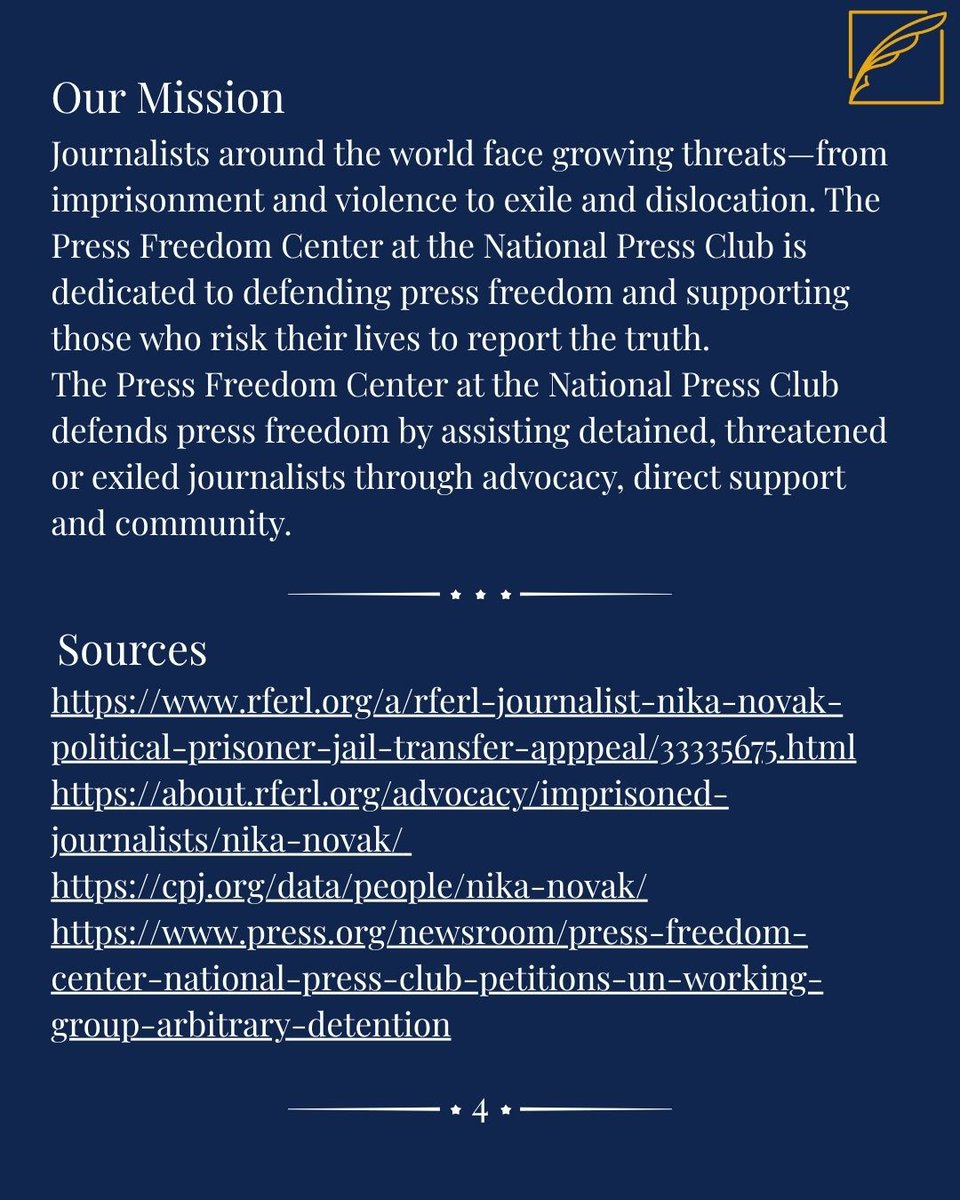 PFC_NPC's tweet image. Today is Nika Novak's 33rd birthday. She is spending it in a penal colony in Russia. Her only crime? Reporting the truth.
#JournalismIsNotACrime #FreeNika @RFERL