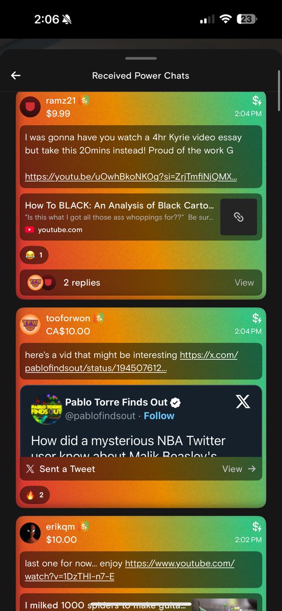 WatchPlayback's tweet image. Allowing users to embed links on Powerchats is coming in clutch rn
@thatsdomo1’s doing video requests via Powerschats and they’re rolling in!