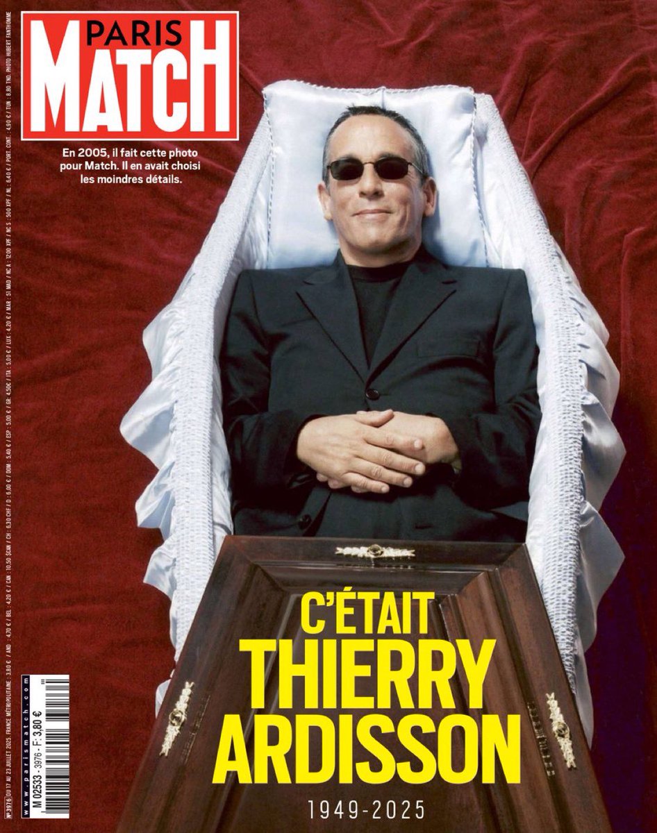 Nicolas Malaboeuf (@nmalaboeuf) on Twitter photo ⚫️ La Une de <a href="/ParisMatch/">Paris Match</a> cette semaine en hommage à Thierry Ardisson, une vraie photographie faite pour l’hebdomadaire en 2005 ⚫️ La Une de <a href="/ParisMatch/">Paris Match</a> cette semaine en hommage à Thierry Ardisson, une vraie photographie faite pour l’hebdomadaire en 2005