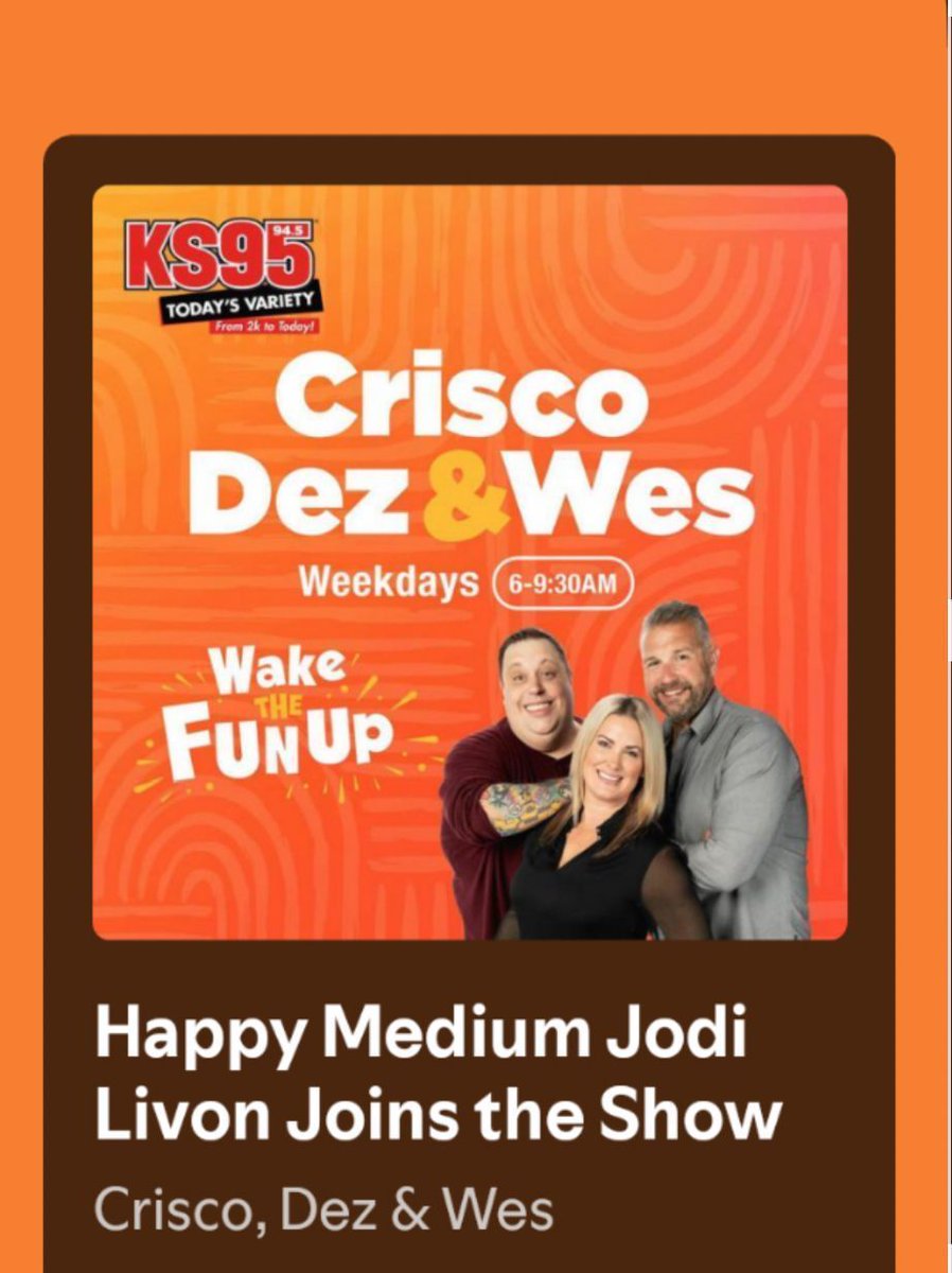 I’m on the KS95 Morning Show with <a href="/CriscoRadio/">CriscoRadio</a> <a href="/DezKS95/">Dez KS95</a> &amp; WesMcKane this Thursday! buff.ly/CZKSLU7 #ks95morningshow #thehappymedium