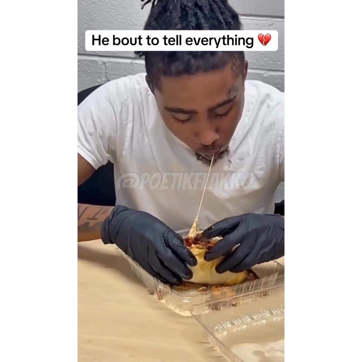 THEY GOT BRUH IN THE INTERROGATION ROOM DOING THAT PHILLY CHEESESTEAK DIRTY. WHOLE HOOD GETTING SWEPT.😭