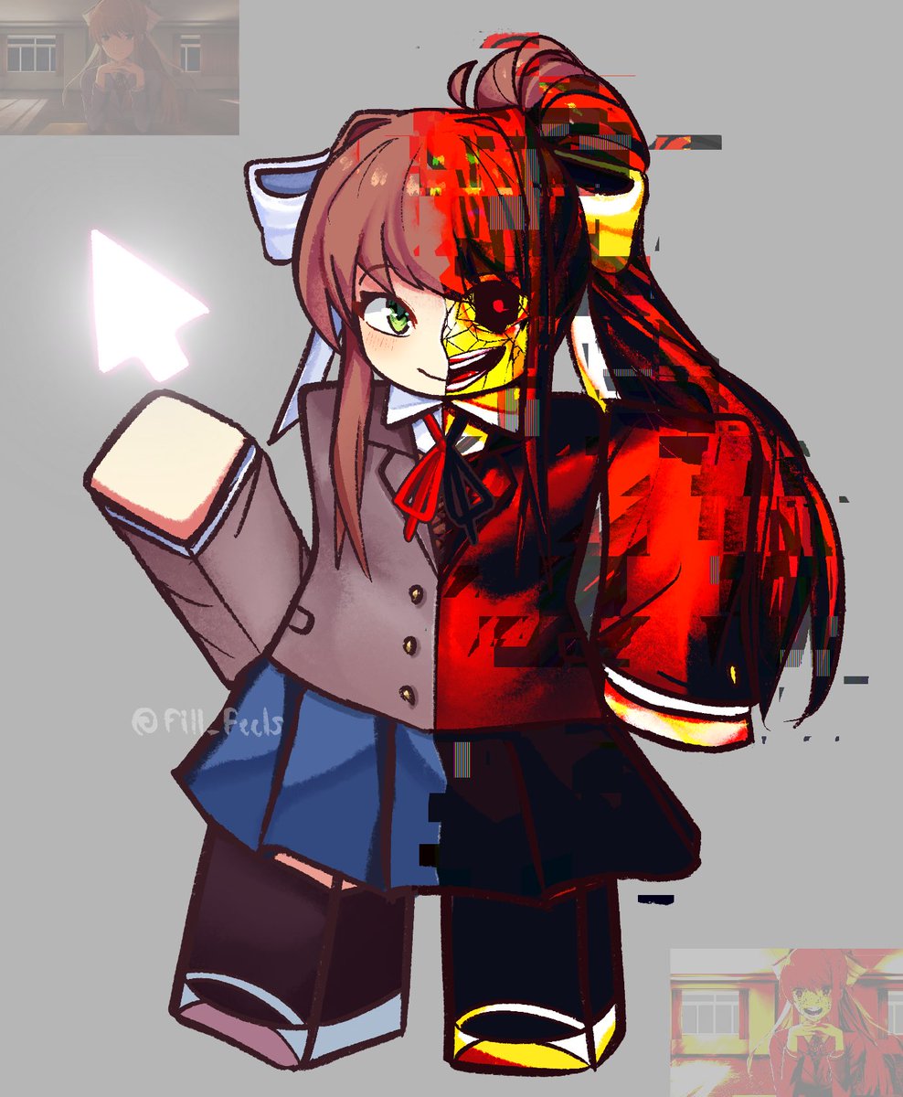 fill_feels's tweet image. Noli skin concept!!!!! High school devil. #Forsaken #DDLC