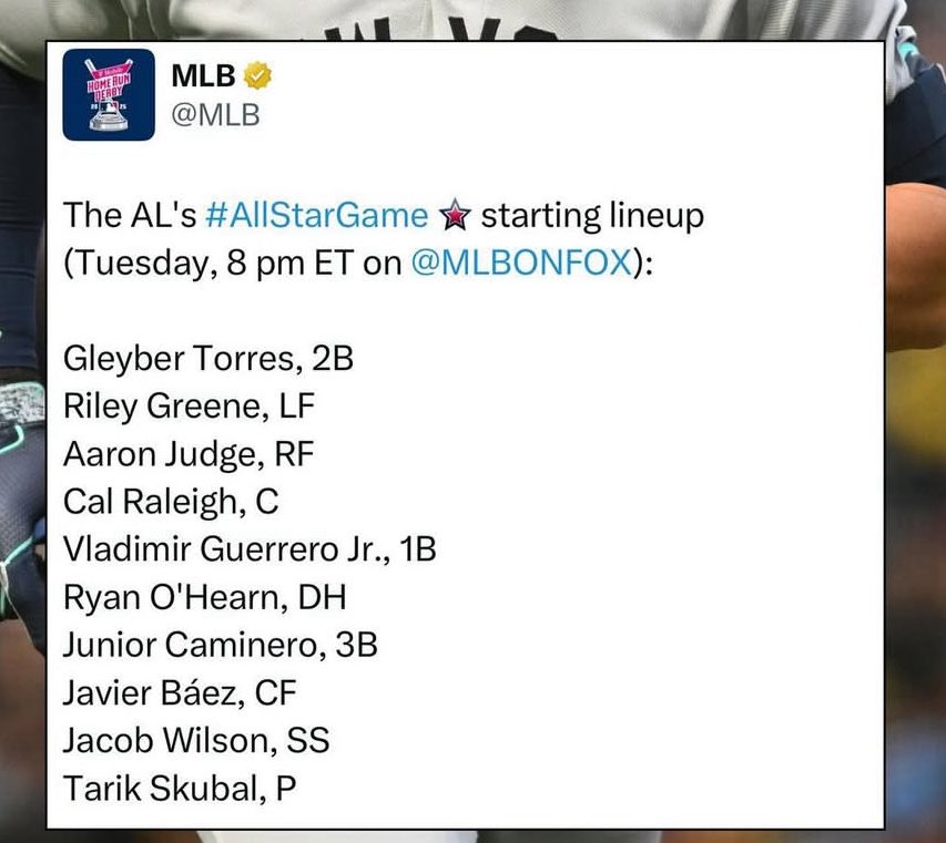 AaronMustJudge's tweet photo. One of the worst AL starting lineups I’ve seen in years. SMH #YouveBeenJudged https://t.co/Qn6MA7cdh9
