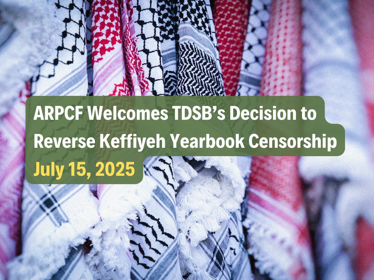 OpposeAPR's tweet image. After advocacy from students, families &amp;amp; the ARPCF, TDSB stated the yearbook photo with keffiyehs should not have been covered. Unaltered copies are now available.