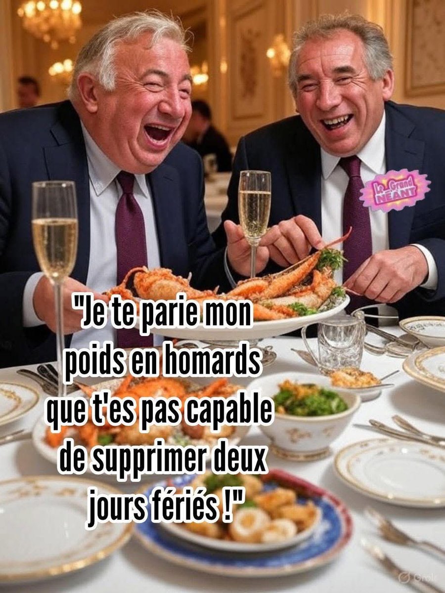 Nos deux gros porcs <a href="/gerard_larcher/">Gérard Larcher</a> et <a href="/bayrou/">François Bayrou</a> en toute décontraction…..