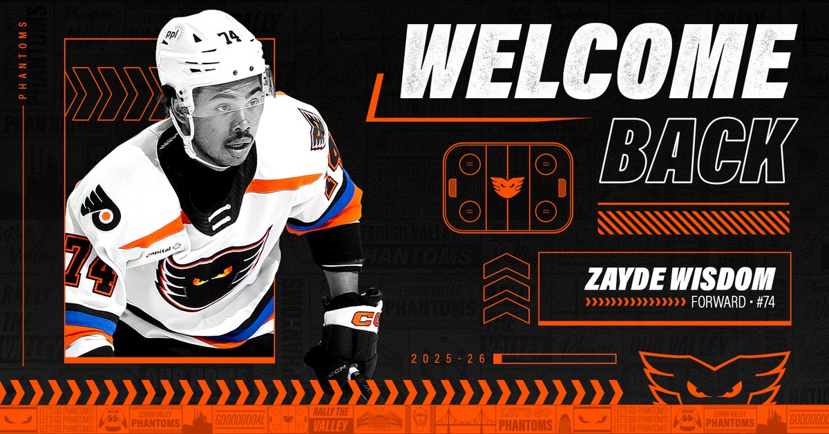 Welcome back to veteran captain Garrett Wilson and fan-favorite forward Zayde Wisdom! Both have been signed to AHL contracts with the Phantoms for the upcoming season.