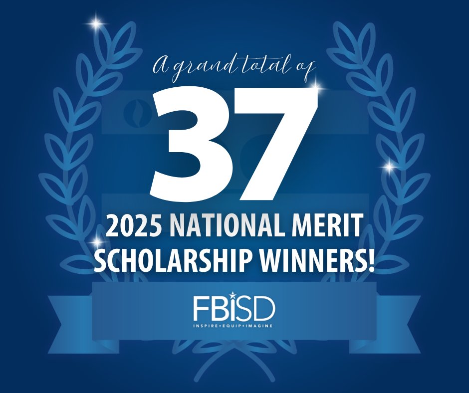 Fort Bend ISD is proud to announce that three more students have been named National Merit® Scholarship winners, bringing the district’s total to 37 recipients for the 2024–25 school year!

Congratulations to:
⭐ Anza F. Rizvi, Travis HS – Boston University
⭐ Daniel Wang,