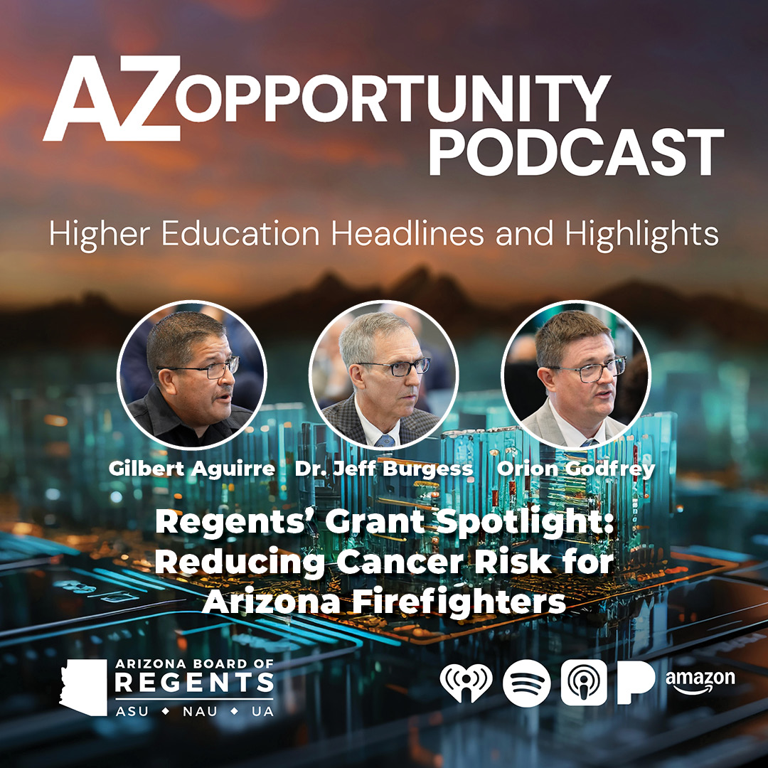 Arizona Board of Regents (@azregents) on Twitter photo In the newest AZ Opportunity Podcast episode, we spotlight a Regents’ Grant tackling PFAS exposure in firefighters.
Hear from @UArizona's Dr. Burgess and members of <a href="/goodyearfire/">Goodyear Fire Dept.</a> on how the research could reduce cancer risk and save lives.
🎧Listen now: ow.ly/xgL150Wq718 In the newest AZ Opportunity Podcast episode, we spotlight a Regents’ Grant tackling PFAS exposure in firefighters.
Hear from @UArizona's Dr. Burgess and members of <a href="/goodyearfire/">Goodyear Fire Dept.</a> on how the research could reduce cancer risk and save lives.
🎧Listen now: ow.ly/xgL150Wq718