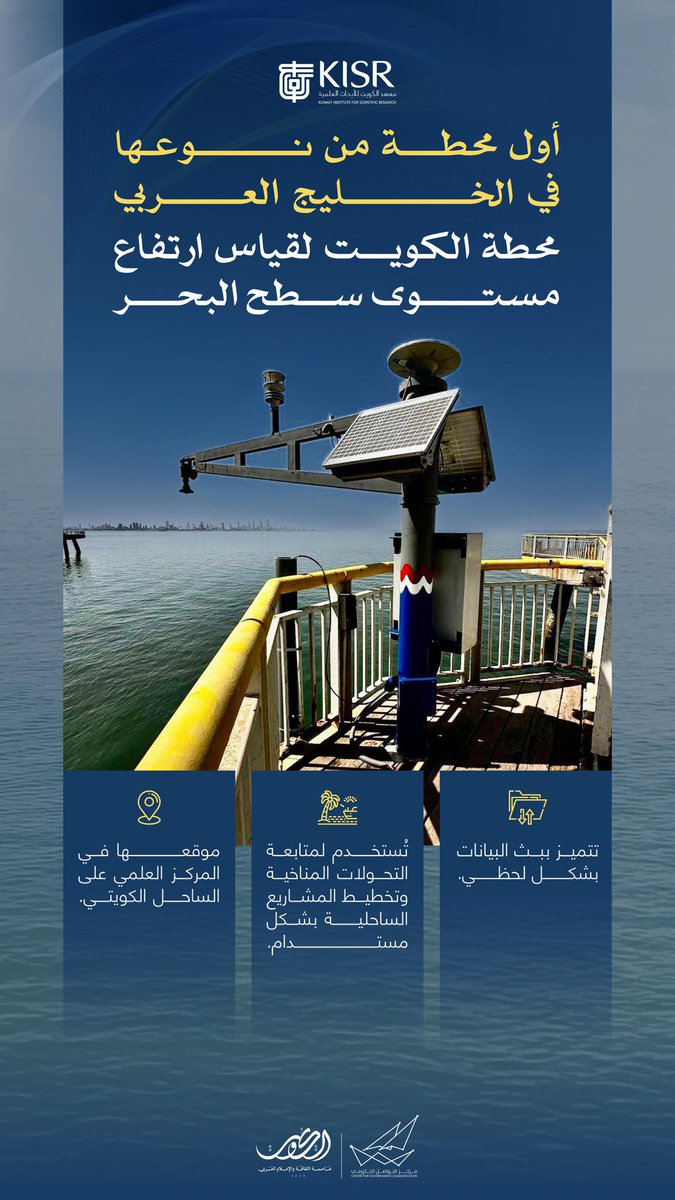 محطة الكويت لقياس ارتفاع مستوى سطح البحر أول محطة من نوعها في الخليج العربي 

#CGCKuwait