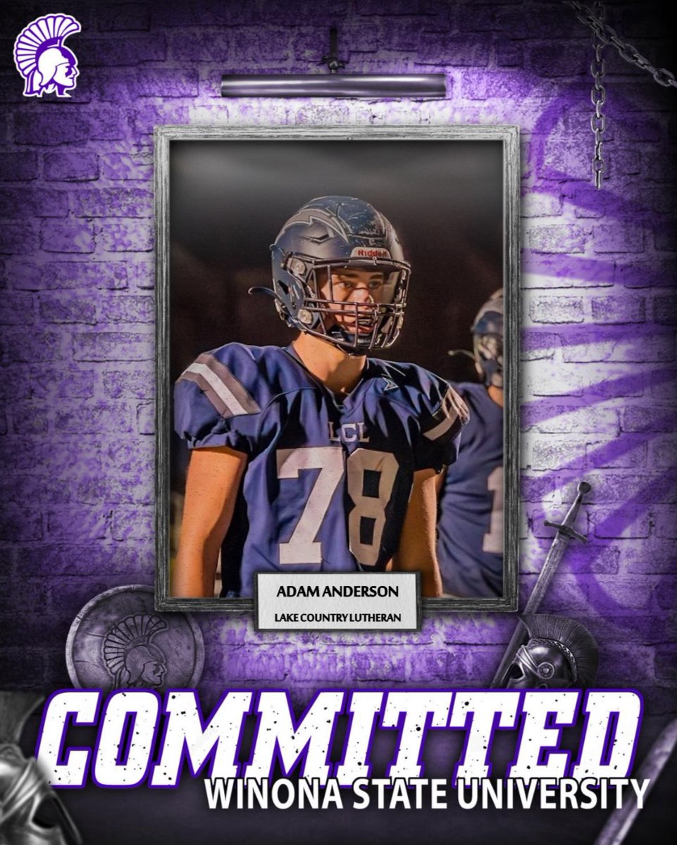 Adam Anderson 2026 (@adam_anderson05) on Twitter photo I'm incredibly blessed and excited to continue my athletic and academic career at Winona State University! Huge thank you to all the coaches, family, friends, and everyone who helped me reach this point.
GO WARRIORS! #Committed
<a href="/WinonaState_FB/">Winona State Football</a> <a href="/Coach_Tuley/">Ryan Tuley</a> <a href="/Coach_Spencer11/">Spencer Erickson</a> I'm incredibly blessed and excited to continue my athletic and academic career at Winona State University! Huge thank you to all the coaches, family, friends, and everyone who helped me reach this point.
GO WARRIORS! #Committed
<a href="/WinonaState_FB/">Winona State Football</a> <a href="/Coach_Tuley/">Ryan Tuley</a> <a href="/Coach_Spencer11/">Spencer Erickson</a>
