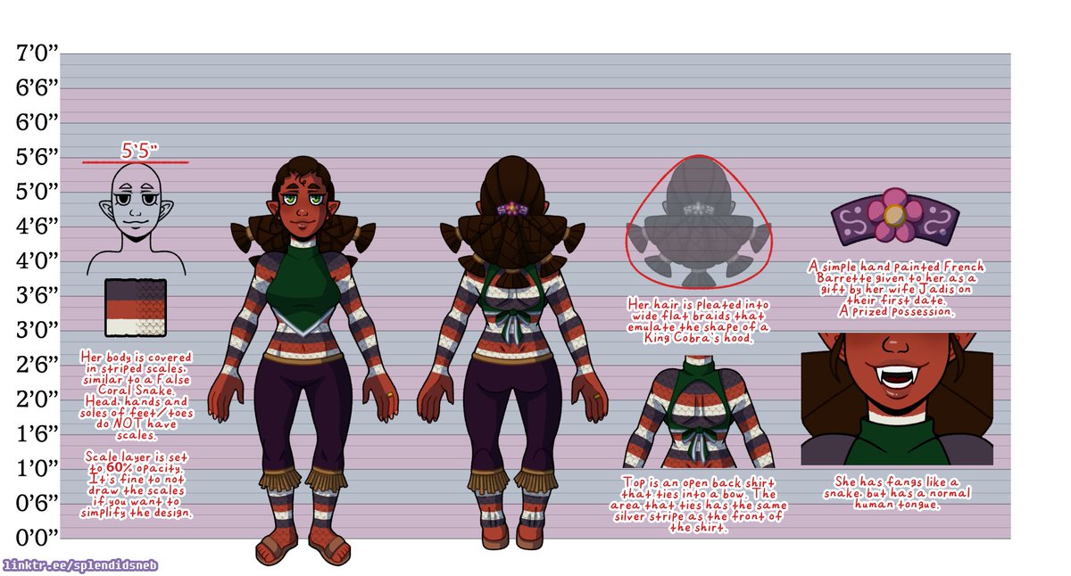 Art Fight ref sheet for Cassadeen.
Had it done for a while but didn't want to post it until the write up was done to my neurotic standards.

Then I kept going back and editing them and changing the formatting

You know how it is.

View it here if you like!
artfight.net/character/7346…