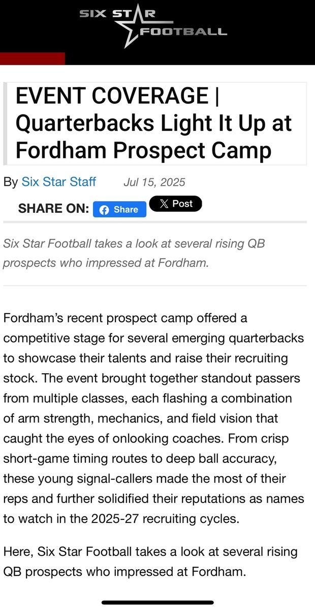 JacksonGering's tweet image. Thank you @sixstarfootball for the recognition of my hard work!! I had a great time competing @FORDHAMFOOTBALL camp! Can’t wait to get back on campus! @Coach_Conlin @ArtAsselta @JoeMento @MustangsFBall @BrendanScoutsNJ @Mad_Qb