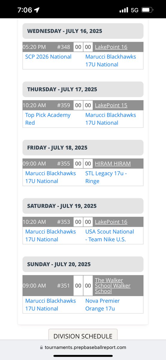 Cooper Anzalone (@anzalonecooper) on Twitter photo Schedule for this weeks National Championship at Lake point. Coaches can reach me at 513-720-3836 ! Schedule for this weeks National Championship at Lake point. Coaches can reach me at 513-720-3836 !