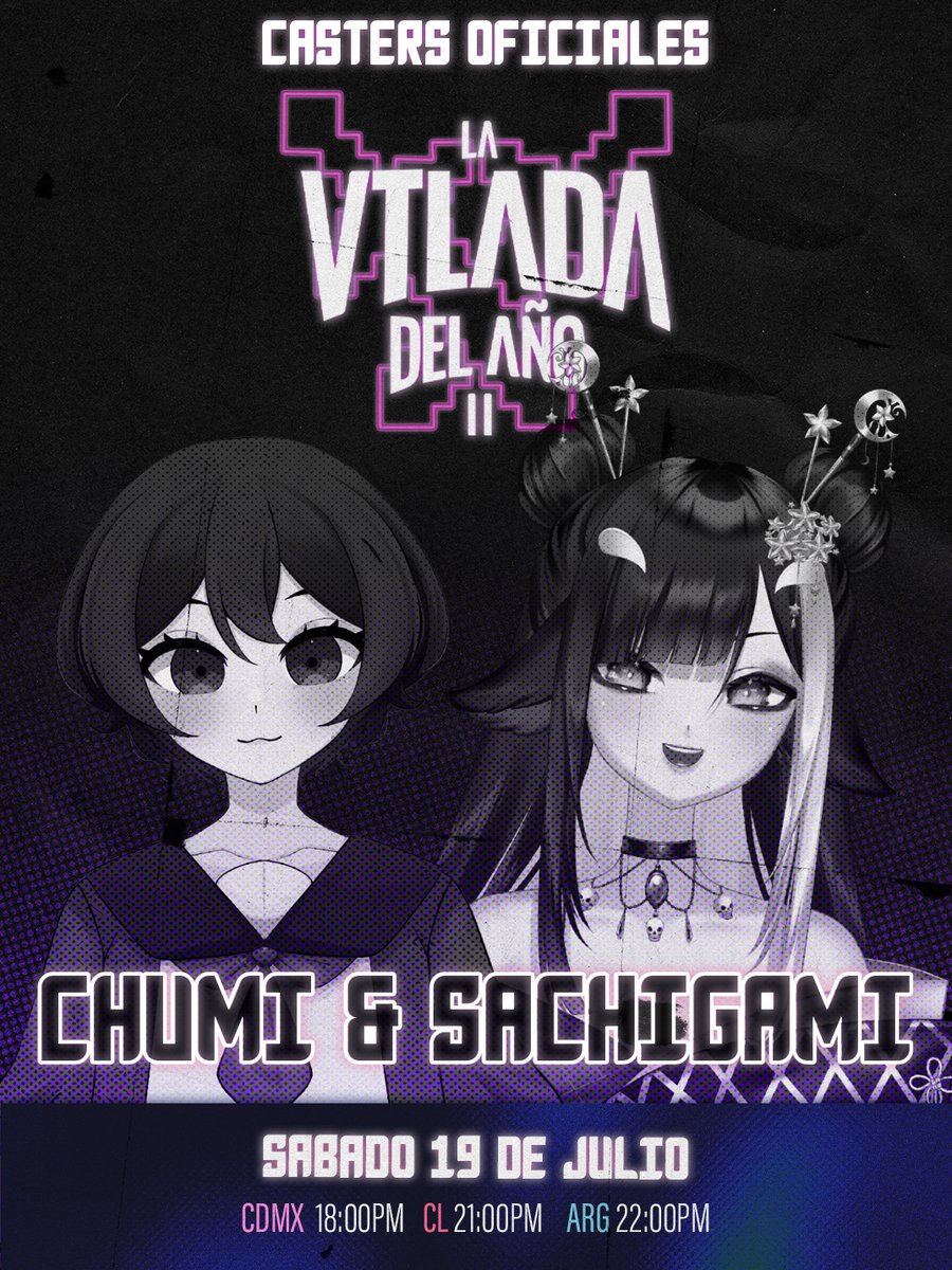 GachiZai's tweet image. 👾𝗦𝘂𝗻𝘀𝗵𝗶𝗻𝗲 𝗜𝘀𝗹𝗮𝗻𝗱 𝟮 🌴
Para la Vtlada de este año nos acompañarán dos increibles casters que relatarán las apasionantes peleas de la noche.
📱✨@MiChumiVT
💜🐳@Sachigami_
🛑¡No te pierdas la VTlada del año II! Miralo por: twitch.tv/gachizai
#SunshineIsland