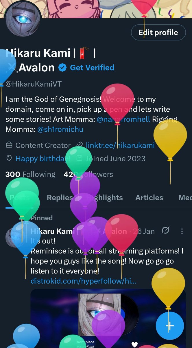 Oh my goodness! Would you look at that! Balloons! Not able to stream today but I will be doing a birthday stream tomorrow evening where we go back to the beginning where it all started and we play some Hades and maybe some other stuffs too!