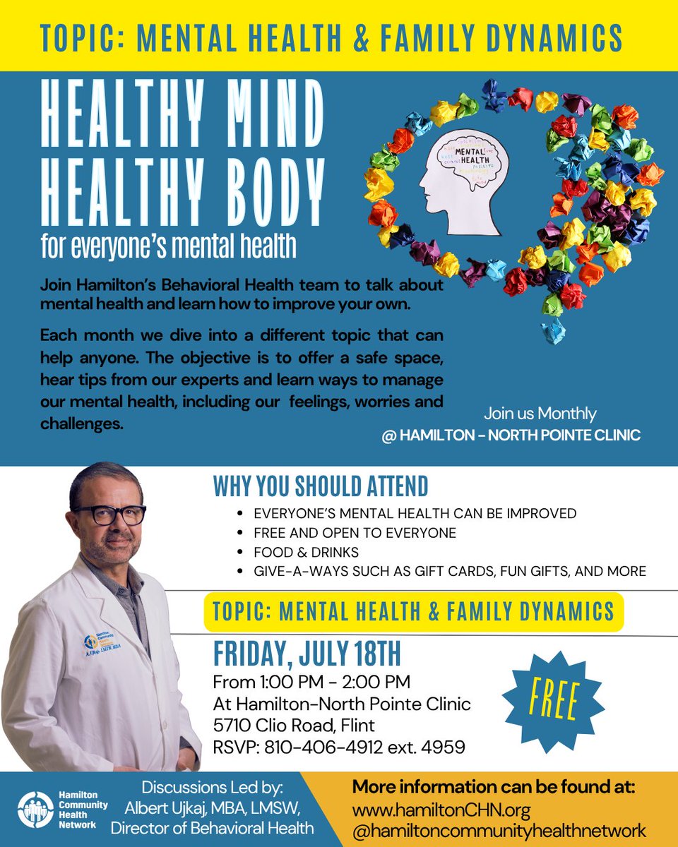 Today! Take a break and invest in yourself! Join us @ 1:00 PM at our North Pointe Clinic for mental health tips on Building a Healthy Mindset. It's the perfect opportunity to prioritize your well-being during your lunch break. #MentalHealthMatters #SelfCare