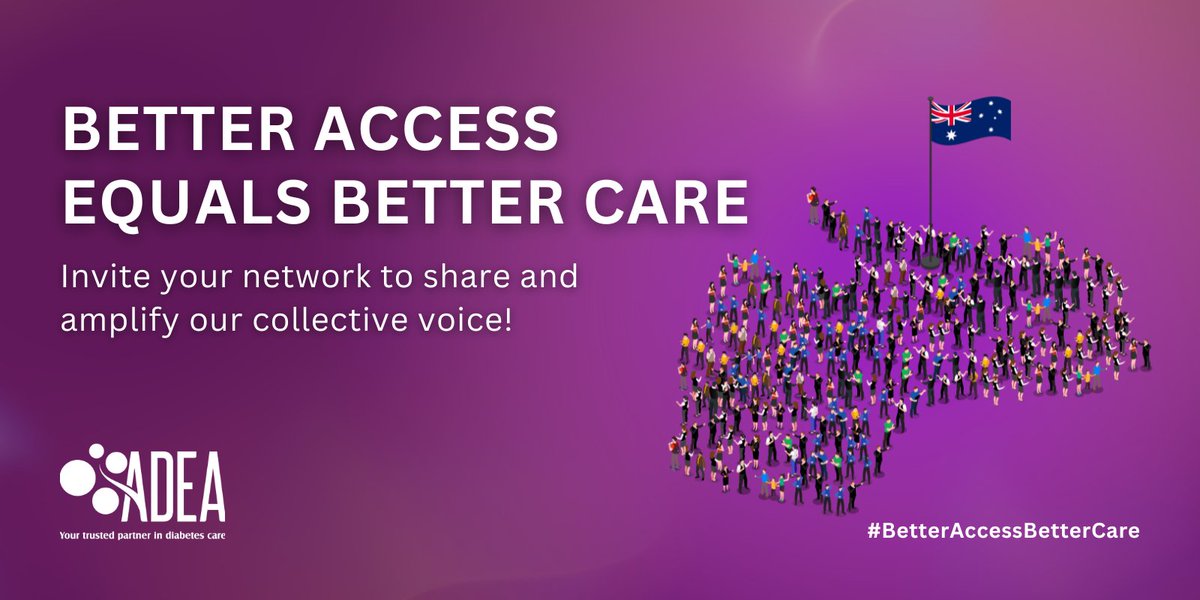 Australian Diabetes Educators Association (@ausdiabetesed) on Twitter photo 🌍💙 Join our "Better Access Equals Better Care" campaign! Every person living with diabetes deserves access to a Certified Diabetes Educator (CDE) and quality care. Join the campaign adea.com.au/about-us/advoc… 🌍💙 Join our "Better Access Equals Better Care" campaign! Every person living with diabetes deserves access to a Certified Diabetes Educator (CDE) and quality care. Join the campaign adea.com.au/about-us/advoc…