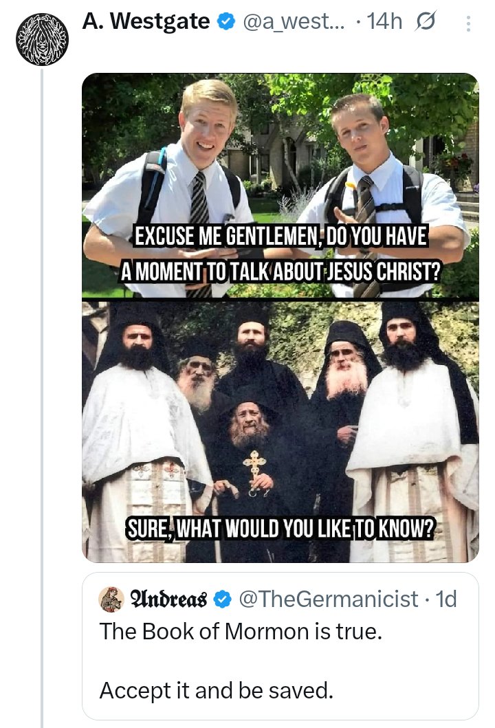 jkdavis89's tweet image. Missionaries: How can you know which is Christ's true church?
Creedal Christians: Brrrrrrrrrrrrrrrrrrrrrrrrrrrrrrrr
