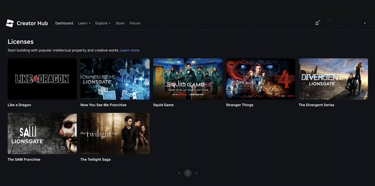 tmiyatake1's tweet image. Robloxが体験を開発する際のライセンスプラットフォームをローンチ。

これでクリエイターは正式にイカゲームやStranger Thingsなど人気IPを活用しながら体験を作れるようになる。

初期パートナーとしてLionsgate、Sega、Netflix、講談社がジョイン。

corp.roblox.com/newsroom/2025/…