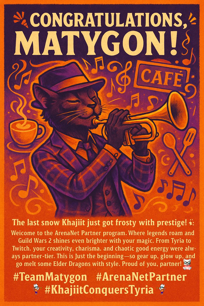 I am very pleased to announce that I am the newest member of the ArenaNet Partner Program! Thank you everyone for your support. I always say it takes a village with me lol, &amp; this is a group win! I love my community, thx for coming along on this journey! <a href="/ArenaNet/">ArenaNet</a> <a href="/GuildWars2/">Guild Wars 2</a>