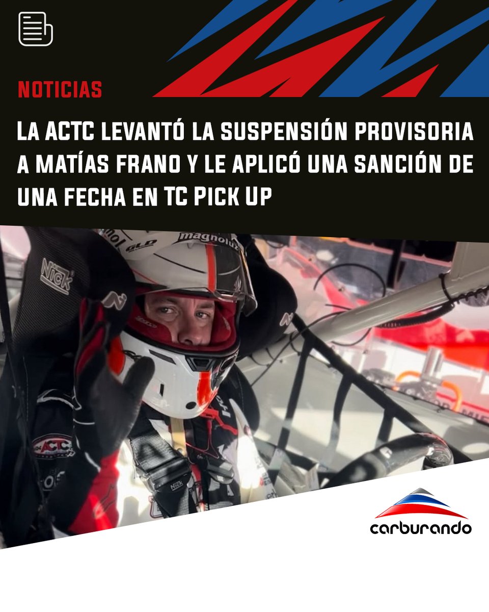 CarburandoTV's tweet photo. 🚨 La ACTC emitió un comunicado con una resolución sobre @tano_frano tras el vuelco de @Agusmartinez_9 en la última fecha de las TC Pick Up.
#TCPK #Frano #Martínez https://t.co/UY7MFeNnV6
