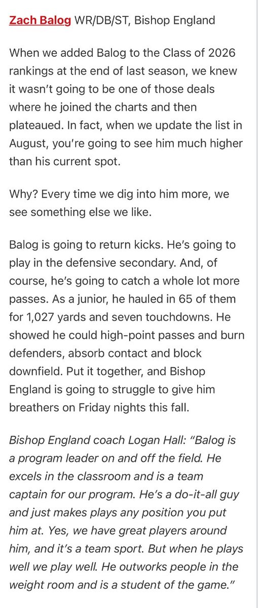 zdbalog's tweet image. Appreciate the write up @PrepRedzoneSC !!!
@iguerin @bishops_fb @LoganHallSC @MingoKarson