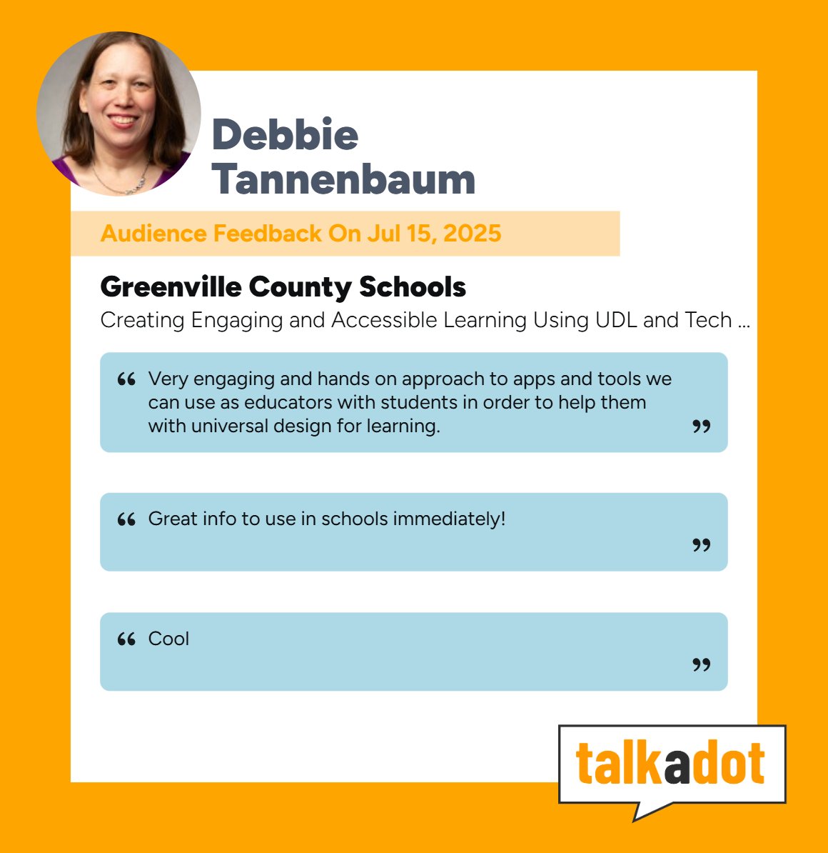 TannenbaumTech's tweet image. Incredible day of learning with the educators at Greenville County Schools! We explored practical UDL and tech strategies to create engaging and accessible elementary classrooms. @upstatetech  #2025UTC