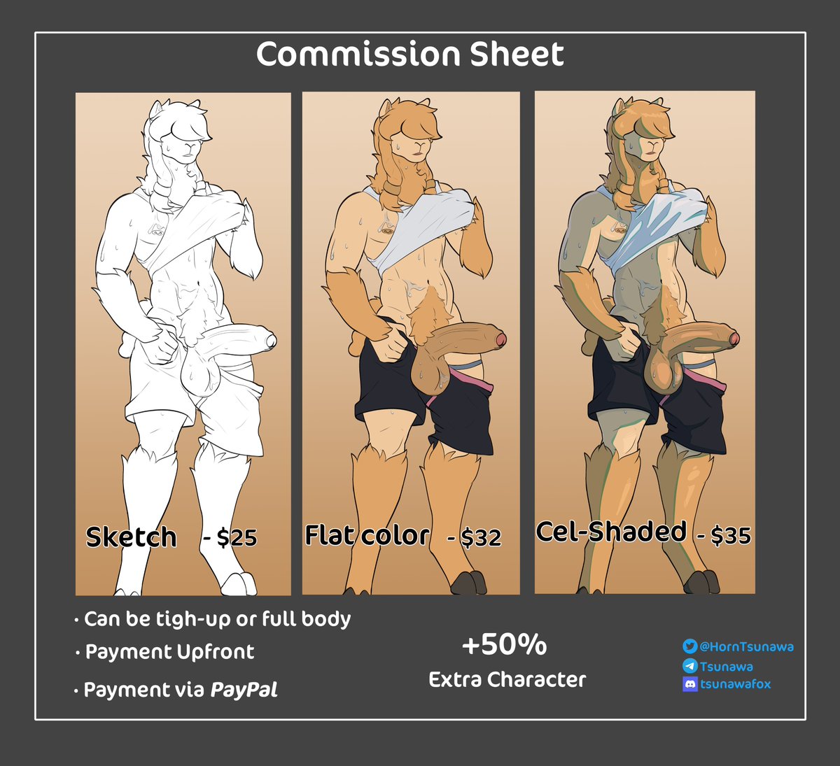 ✨OPEN COMMISSIONS✨

I'll be taking slots freely until it's enough for me

I am still in a full time job, so it may take me some time to finish these commissions, but my contract ends in two weeks, after that I will be able to focus with all my time in them