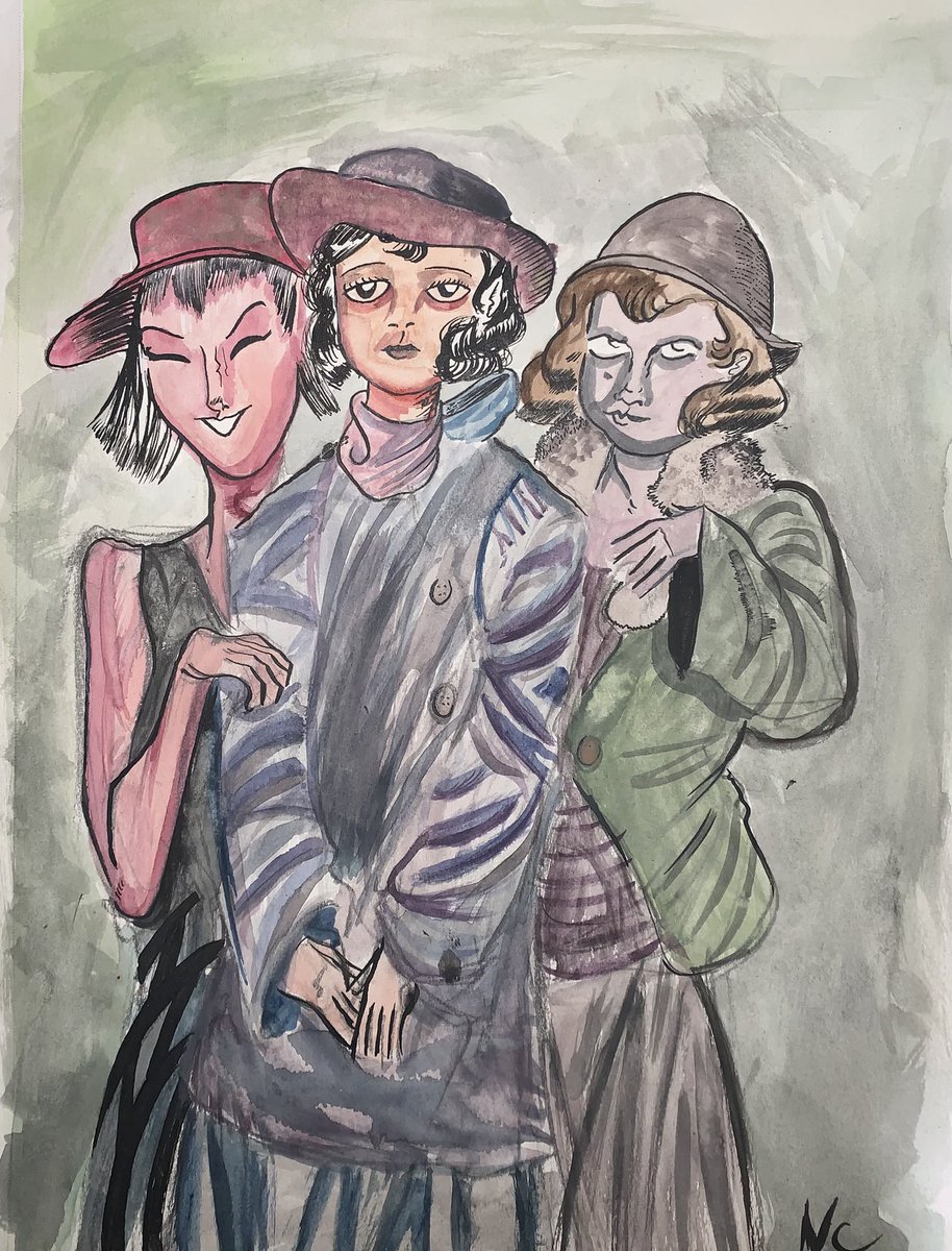 Hyperjamster's tweet image. Some ink and watercolor drawings I made throughout the week, haven’t done this since high school so it’s nice to finally get the hang of it