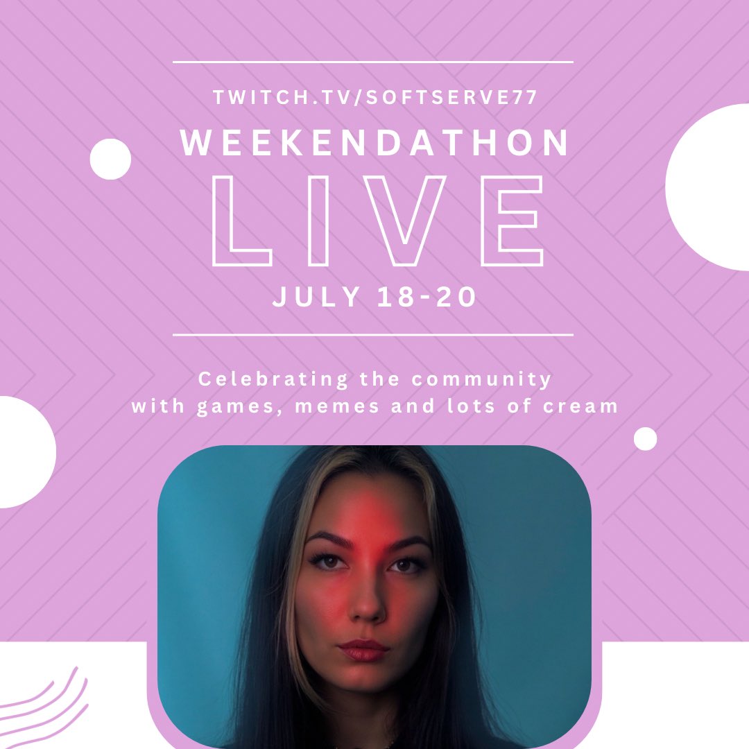 This Friday will be the first time ver WEEKENDATHON to celebrate the creamer community🤘🏼. 
We will have community games, giveaways and plenty of opportunity to troll me 😂. Cant wait to celebrate with you guys.