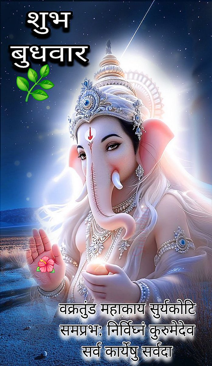 जय सर्वगणाधीश जय सर्वगणाग्रणी:।
गणप्रणतपादाब्ज  गणनातीतसद्गुण।।

श्री गणेश जी महाराज आपकी हर मनोकामना पूर्ण करे, आपका दिन मंगलमय हो

#ॐ_गं_गणपतये_नमः🙏
#ॐ_वक्रतुण्डाय_नमः 🚩
#शुभ_बुधवार_वंदन