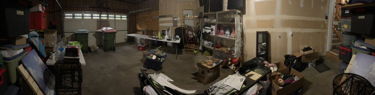 sxyfisch's tweet photo. Hooray for me need to find a new place to live. First step cleaning out shit. Working on a garage sale ISO tables to borrow. This is just 1/4 of what I have https://t.co/82rCIk43Il