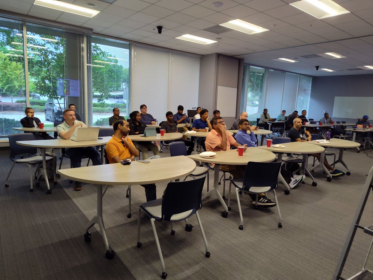 AtlCloudCon's tweet image. Amazing presentation tonight by @theonemule on Building AI-Powered Apps on Azure Container Apps. He always draws a big crowd! Check us out next month for 0 to 100: Migrating to Entra joined devices meetup.com/azure-in-the-a…