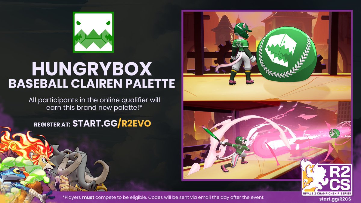LiquidHbox's tweet image. WHOAAAAAAAA
@RivalsOfAether JUST TURNED ME INTO AN OFFICIAL IN-GAME SKIN!!!
The Hungrybox Baseball Clairen Palette is available to ALL ENTRANTS to the EVO Qualilfier tomorrow!
Less then 24 Hours left to enter!!!
Thank you very much @danfornace + @offbrand_games 🥲
