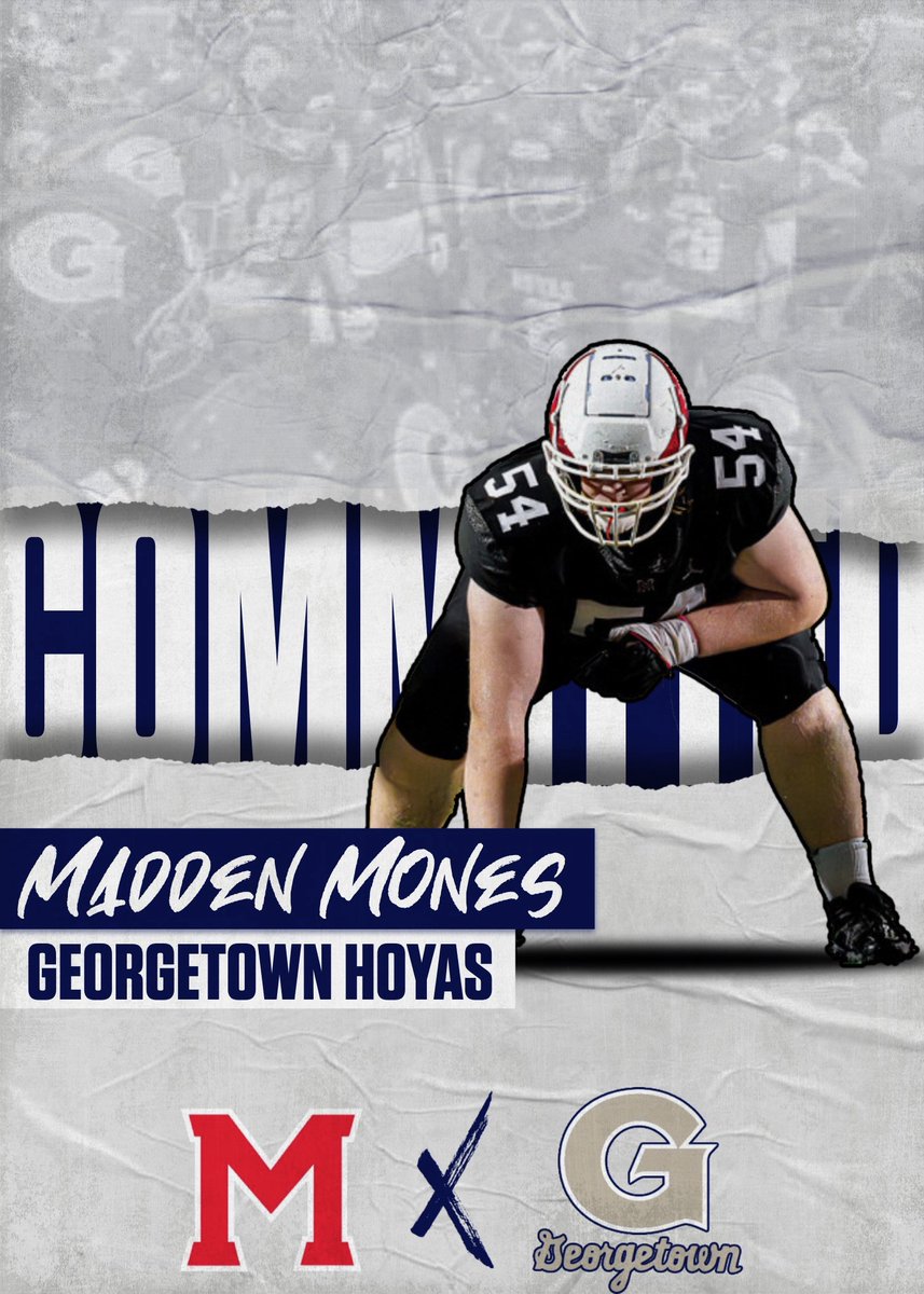 MaddenMones's tweet image. Excited to announce that I will be continuing my academic and athletic career with @HoyasFB! #HoyaSaxa. Thank you @coachsgarlata, @CoachPartin,  and @CoachRSpence for the opportunity. 

Thank you also to all of the @MiltonEagles_FB coaches and staff who have supported and coached…
