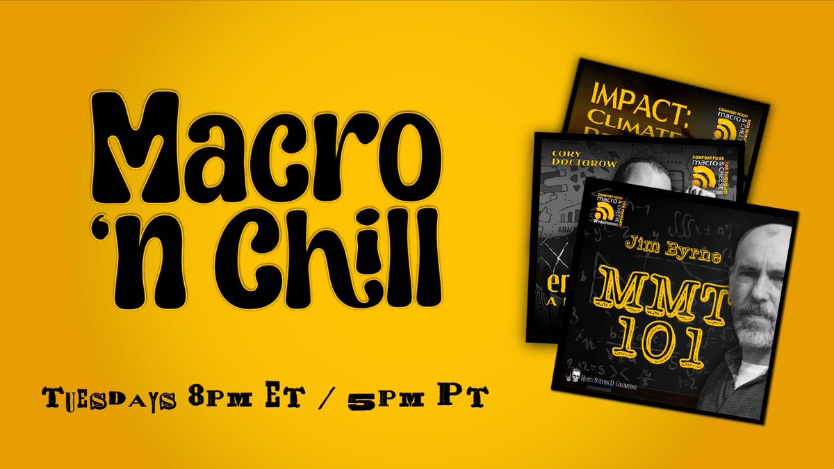 RealProgressUS's tweet image. Why is understanding #MMT so crucial in addressing real-world issues i.e. #Gaza, #climatechange, #healthcare, etc.? Join us tonight @ 8 pm ET for Macro n Chill to listen to & discuss our latest Macro N Cheese ep. MMT 101 w/ @MMT101DotORG.
Register: us06web.zoom.us/meeting/regist…