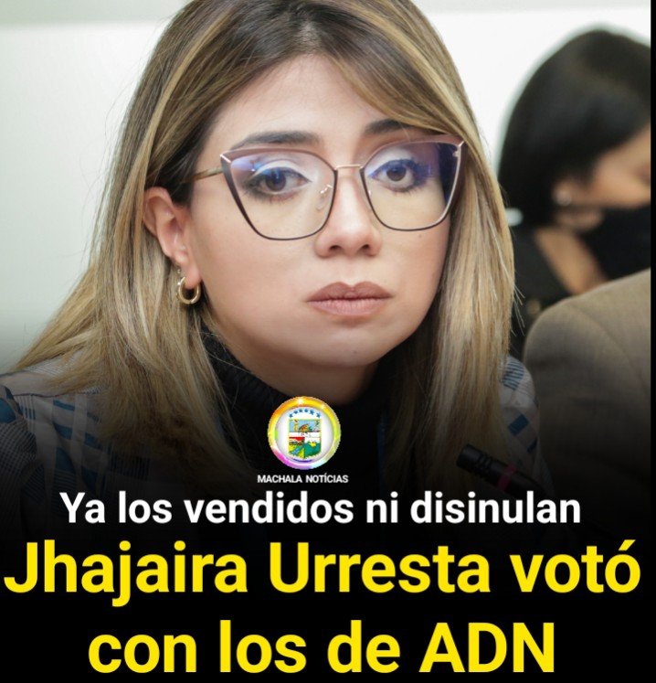 Antes de salir de venderse a ADN y siendo de la RC5 <a href="/EGuzmanurresta/">Jhajaira Urresta DDHH</a> votó en blanco para la terna de la judicatura.

Hoy que ya es "independiente" votó con los de ADN. 

No guardan ni las formas. Esta es la peor asamblea de la historia