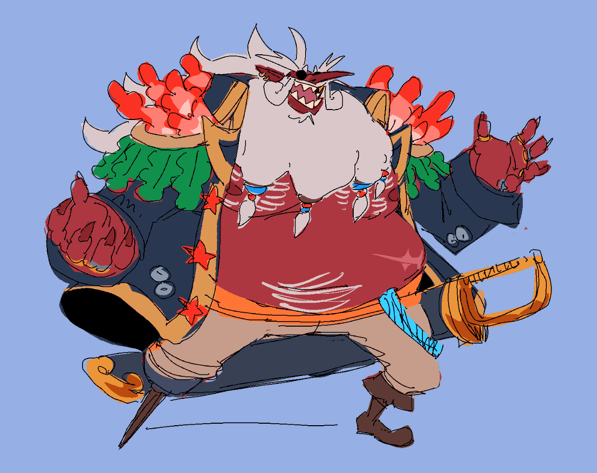 knockoffgoblin's tweet image. After Azul was made a general, Cutthroat took the mantle of captain. While the Red Herrings act as privateers under the Goblin Empire, their loyalty is solely to Azul.