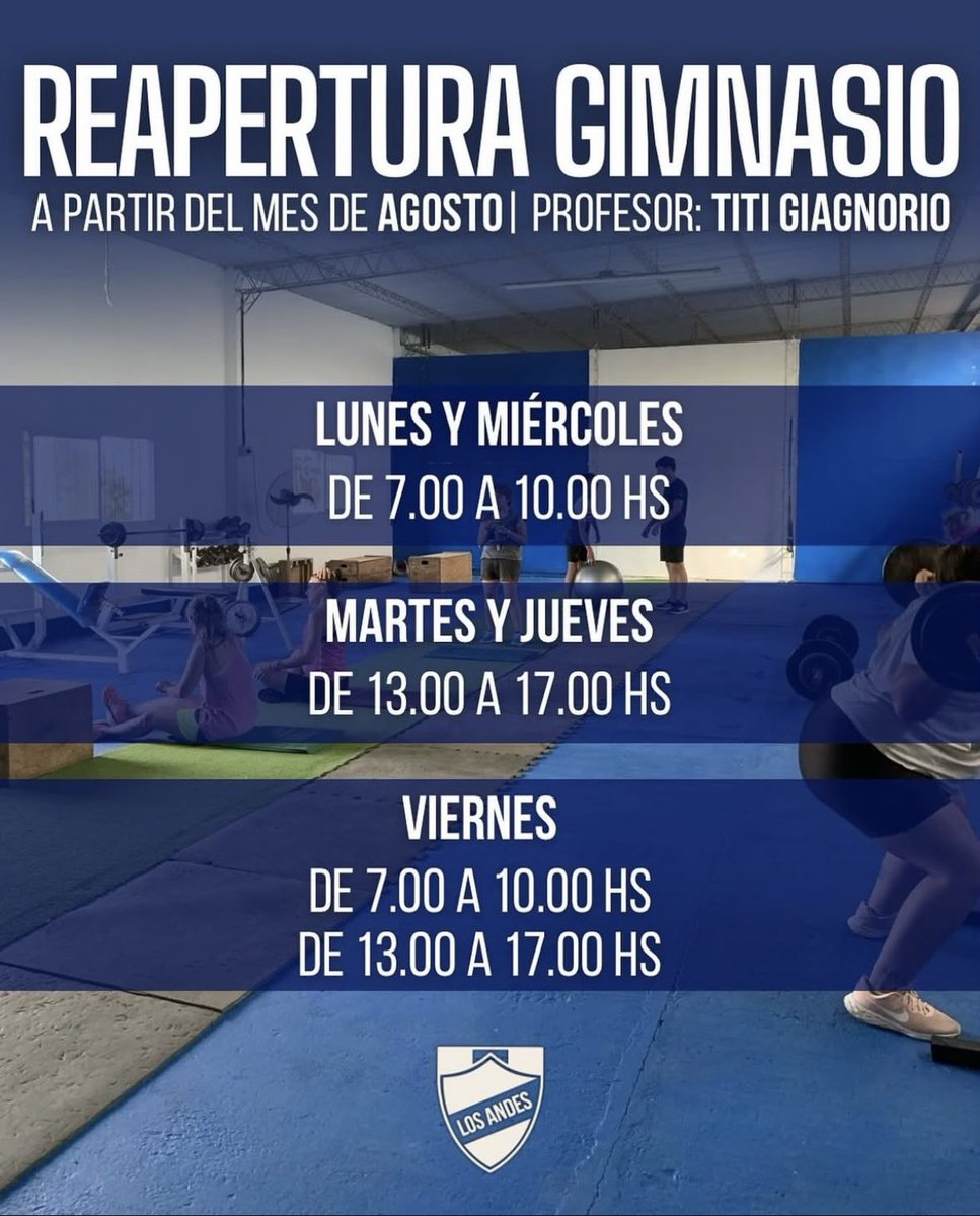 VUELVE EL GIMNASIO AL CLUB 🇸🇲

Gran noticia para seguir creciendo 

La risa del titi vale cada peso de la cuota 🤣