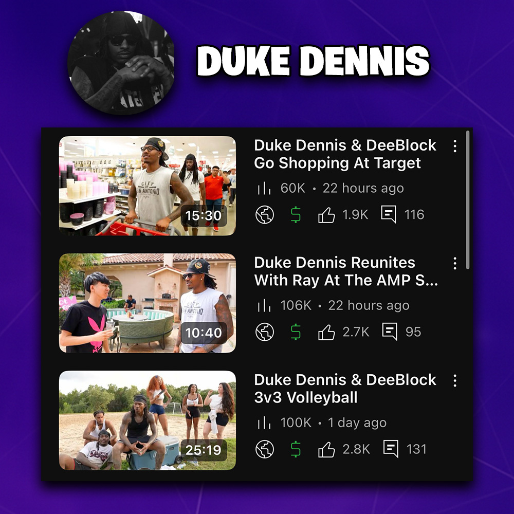 Shaunie's tweet image. Last 3 Videos For Duke ✅