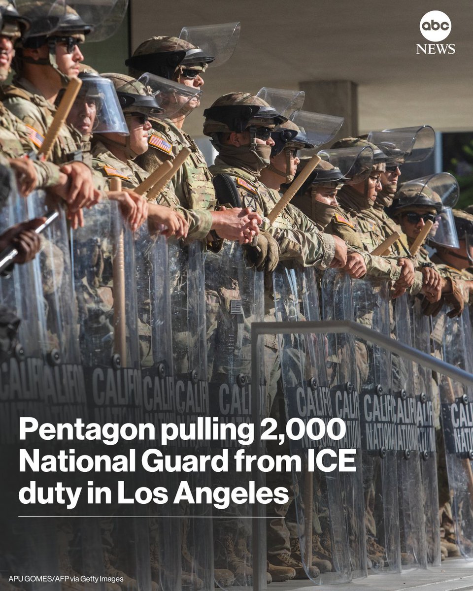 RpsAgainstTrump's tweet image. BREAKING: The Pentagon announced that it is ending the deployment of 2,000 National Guard troops in Los Angeles, nearly half of those initially sent to respond to the protests.

Nothing was achieved, but time and money were wasted.