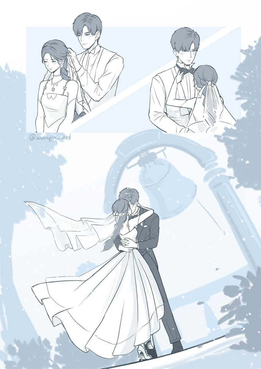 wanqinart's tweet image. “只要你需要,永遠都有一場不會消融的雪只為你而下” ❄️
👰♀️🤵♂️🐧🔔🩵
#黎深 #zayne #レイ #이서언 #戀與深空 #loveanddeepspace #恋と深空 #러브앤딥스페이스 #wanqinart #恋と深空二次創作 #wedding