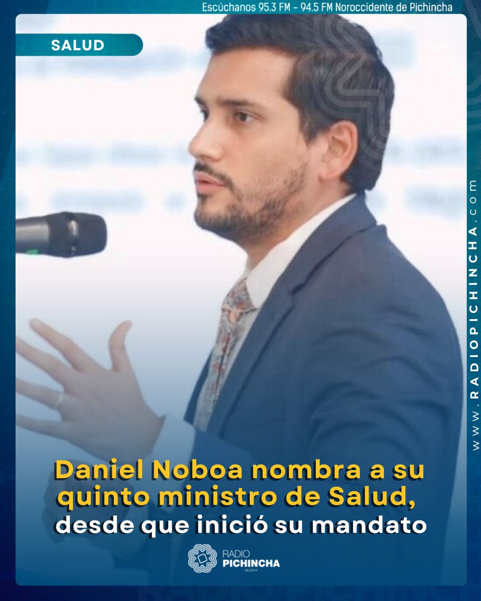 🏥 #SALUD | El nuevo ministro reemplaza a Bernardo Sánchez, quien permaneció apenas 37 días en el cargo.
Los detalles ⬇
radiopichincha.com/daniel-noboa-n…
