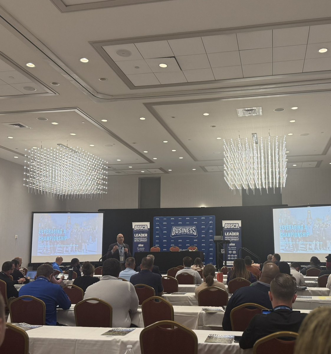 CLeppink4's tweet image. Another phenomenal @smallcollegeath convention in the books! So many elite administrators to learn from. S/o to @jimabbott33 &amp;amp; the BOSCA board members for all their work planning and coordinating this event. Looking forward to next year already! #BOSCA25