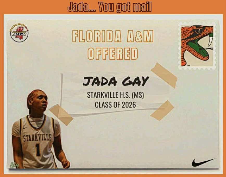 Jada Gay (@jadagay112) on Twitter photo After a great conversation with <a href="/CoachBGordon/">coach_bigpressureπ§‘π</a> i am blessed to receive an offer from <a href="/FAMU_1887/">Florida A&M University</a>!ππ§‘ After a great conversation with <a href="/CoachBGordon/">coach_bigpressureπ§‘π</a> i am blessed to receive an offer from <a href="/FAMU_1887/">Florida A&M University</a>!ππ§‘